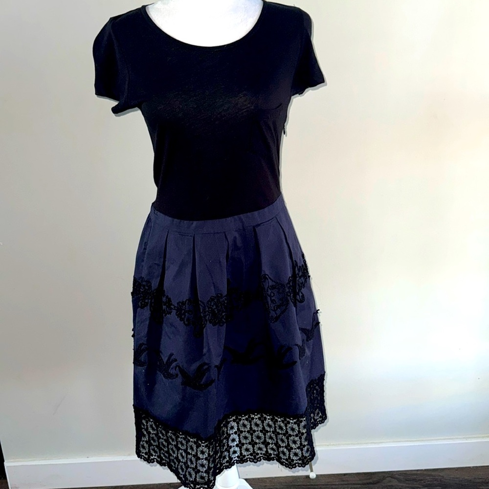 Anthropologie Black and navy Dress by Leifnotes